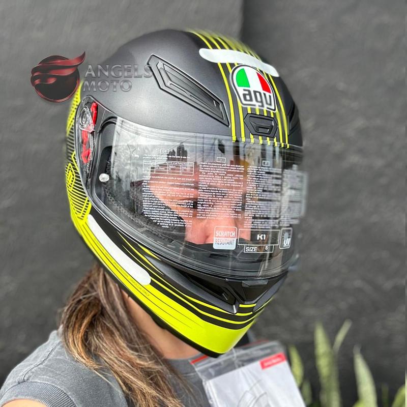 Capacete AGV K1 Edge 46 Black Yellow Flo - Capacete de Moto